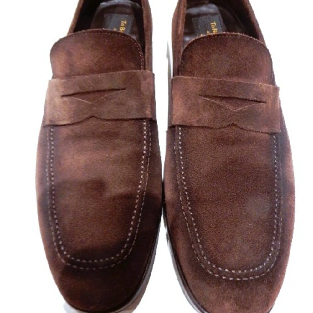 To Boot New York "Ronny" Brown Suede Penny Loafers in Size 10